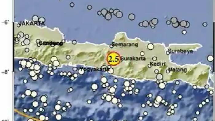 Gempa darat M 2,5 guncang Boyolali, Senin (6/11/2023).