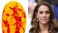 Sebuah permen dengan corak warna kuning dan merah disebut menyerupai putri Inggris. Kate Middleton dimiripi dengan corak pada perman ini. Foto: The Sun