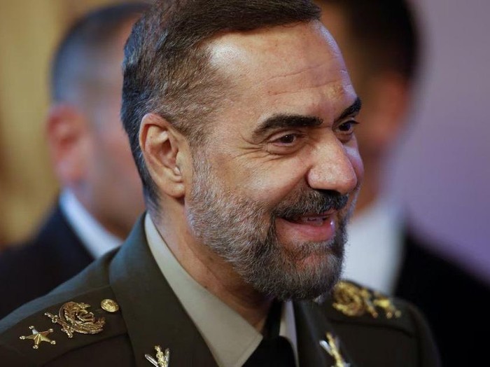 Iranian Defense Minister Mohammad Reza Ashtiani reacts during a meeting of Venezuelas President Nicolas Maduro and Iranian President Ebrahim Raisi at the Miraflores Palace, in Caracas, Venezuela June 12, 2023. REUTERS/Leonardo Fernandez Viloria/ File Photo Acquire Licensing Rights