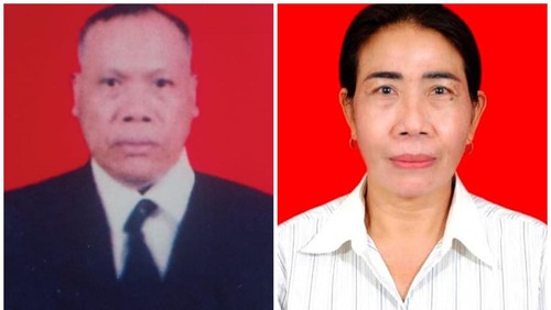 Pasangan suami istri, I Nyoman Mujana dan Ni Nengah Suwati. Keduanya tercatat sebagai caleg DPRD Klungkung dari partai berbeda tapi satu dapil.