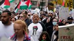 Penampakan Ribuan Massa Gelar Aksi Bela Palestina Dekat Gedung Putih AS