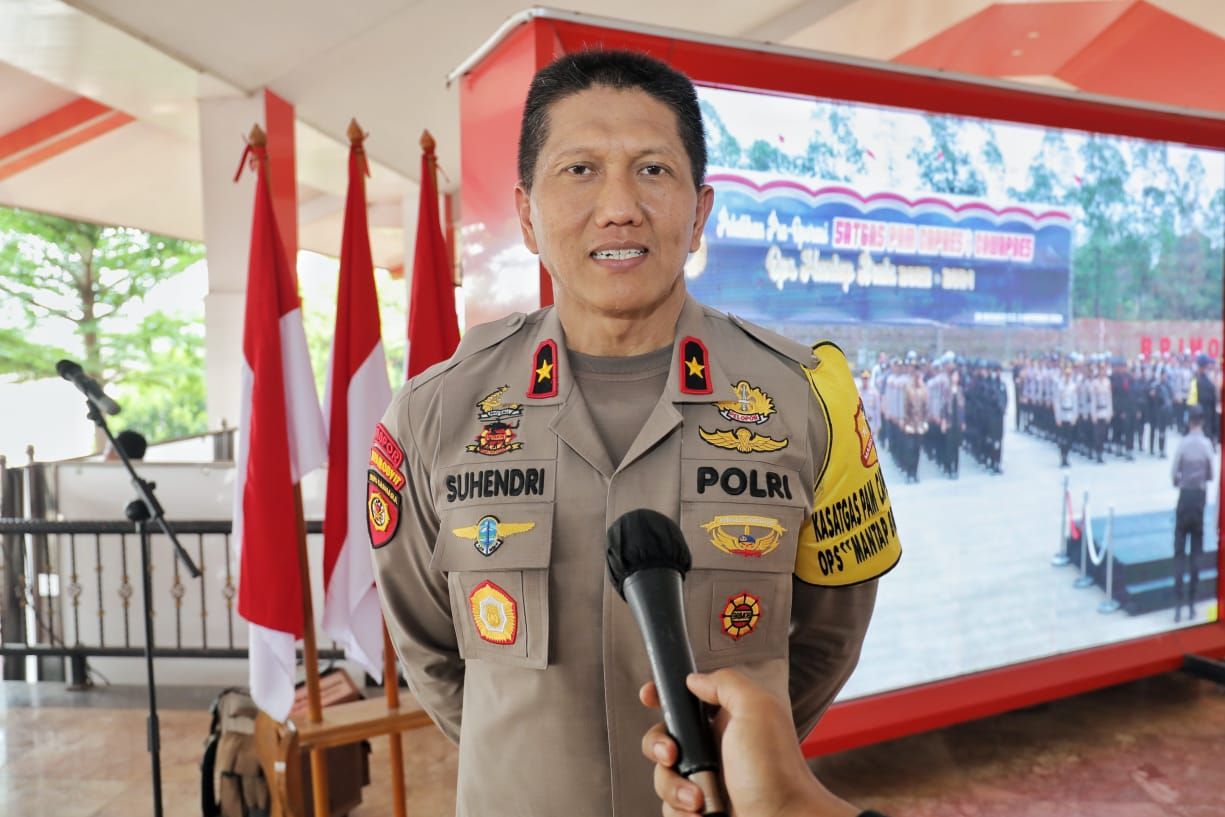Satgas Pamwal Capres-cawapres Operasi Mantap Brata 2023-2024 Pemilu Damai Siap Bertugas. (Dok. NTMC Polri)