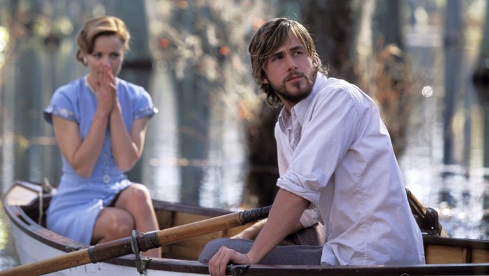 Cuplikan adegan Ryan Gosling dan Rachel McAdams di The Notebook.