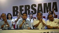 Gibran turut hadir dalam pengumuman yang berlangsung di Ballroom Hotel Grand Kemang, Jakarta Selatan, Senin (6/11/2023).   