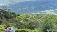 Kondisi jalanan menuju Tugu Rimau.