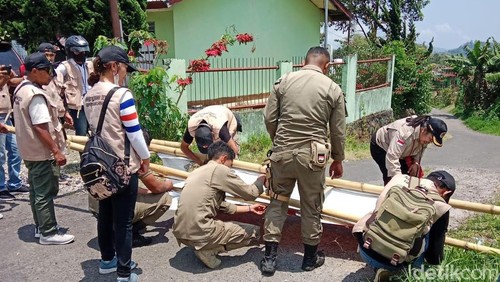 Bawaslu Manggarai mencopot baliho caleg yang melanggar masa kampanye.
