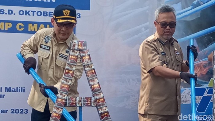 Bea Cukai Malili musnahkan 1 juta batang rokok ilegal.