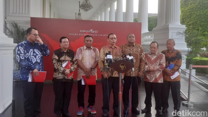 Forum Rektor Indonesia usai bertemu Jokowi (Kanavino Ahmad Rizqo/detikcom)