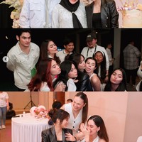 Acara ulang tahunnya itu juga dimeriahkan dengan kehadiran para rekan artis dan kerabatnya. Dari antara tamu undangan yang hadir terlihat Atta Halilintar dan Aurel Hermansyah yang juga hadir dan berpose bersama Fuji. Foto: Instagram/@fuji_an