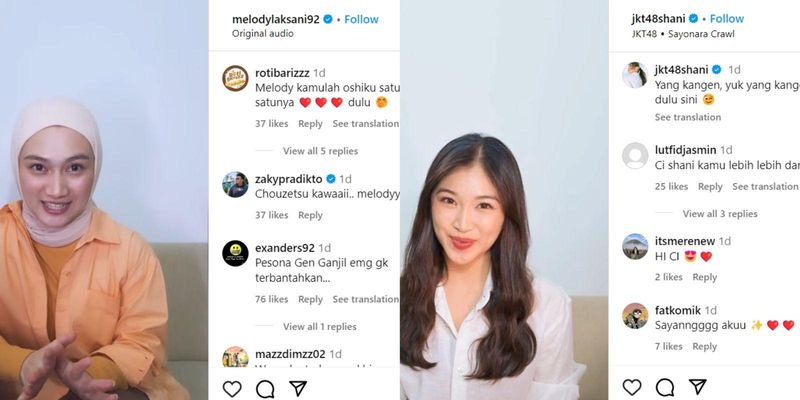 Instagram @jkt48shani dan @melodylaksani92