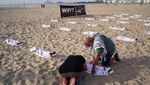 Kain Kafan Berjejer di Pantai Brasil, Hormati Anak-anak Korban Perang