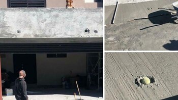 Bola jatuh di jalan yang masih basah setelah dicor. Setelah melihat pelaku hanya bisa mengelus dada. Foto: Boredpanda