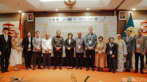Regional Conference the Simultaneous Movement for Combating Human Trafficking in ASEAN Countries Region di Golden Tulip Jineng Resort Bali, Selasa (7/11/2023).