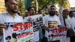 Aksi Demontran Pro-Palestina di India Bakar Gambar Biden-Netanyahu