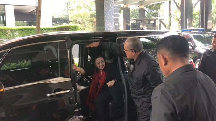 Megawati tiba di TPN Ganjar-Mahfud (Rumondang/detikcom)