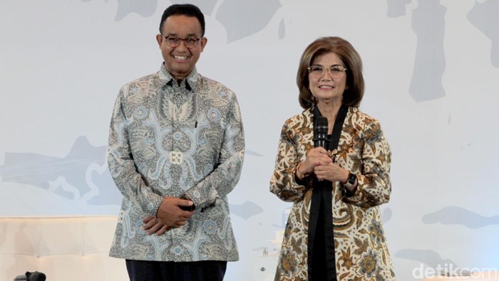 Potret Anies Baswedan Hadir di Sarasehan 100 Ekonom Indonesia Bakal capres Koalisi Perubahan, Anies Baswedan, hadir dalam acara Sarasehan 100 Ekonom Indonesia di Menara Bank Mega, Jakarta, Rabu (8/11/2023).