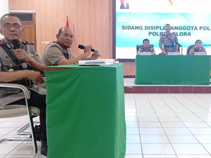 Sidang disiplin di Polres Blora terhadap polisi yang memanggil tetangganya dengan sebutan genderuwo, Rabu (8/11/2023).