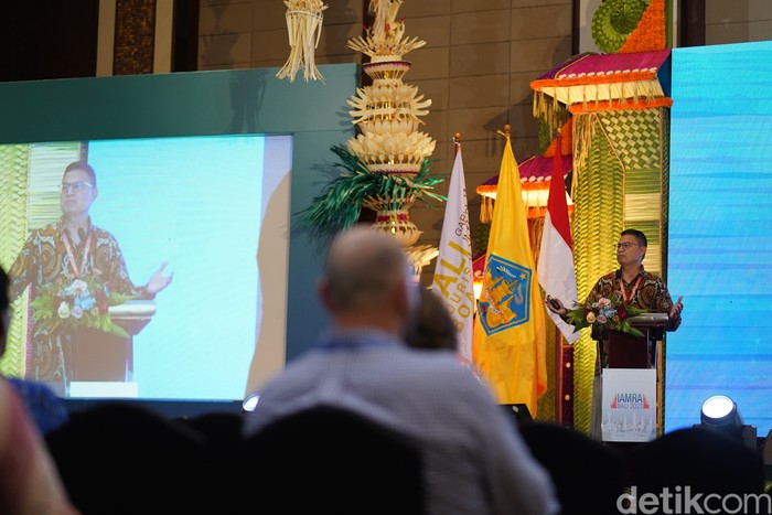 Taruna Ikrar saat berpidato di Konferensi ke-15 Konsil Kedokteran Internasional (International Association of Medical Regulatory Authorities/IAMRA), Nusa Dua, Bali pada 8 November 2023