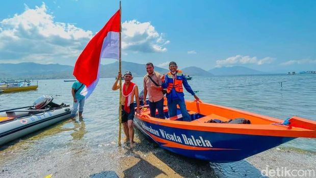 Ibrahim saat tiba di bibir pantai, Kamis (9/11/2023).