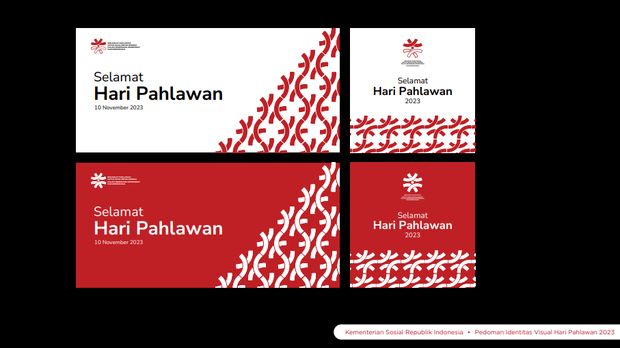 Contoh penggunaan logo Hari Pahlawan 2023.