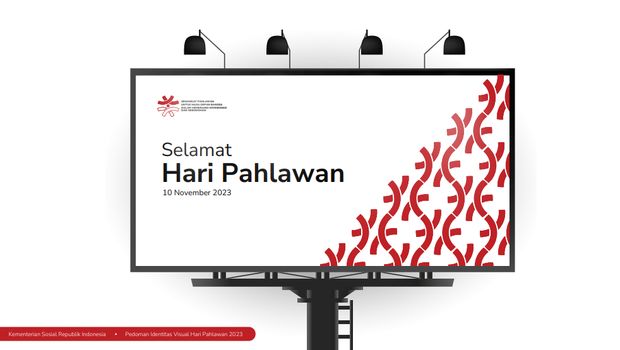 Contoh penggunaan logo Hari Pahlawan 2023.
