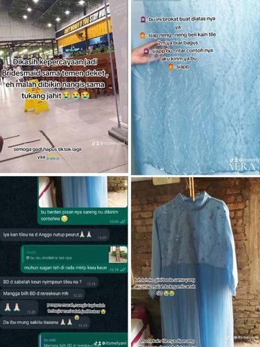 Curhat wanita yang ingin menjahit baju untuk jadi bridesmaid, hasilnya tak sesuai dengan ekspetasi, viral di TikTok.