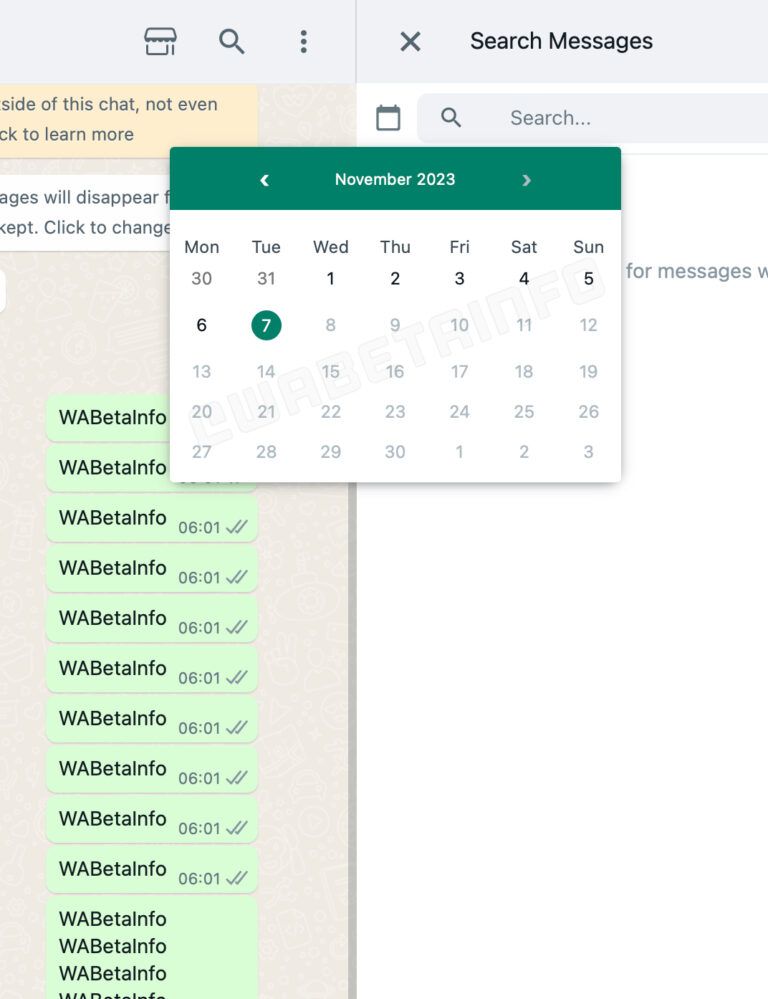 Fitur WhatsApp Cari Pesan Berdasarkan Tanggal