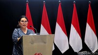 Ketua Umum DPP INSA Carmelita Hartoto juga memberikan sambutan usai penandatanganan kerjasama. 