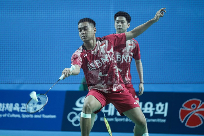 Ganda putra Indonesia Kevin Sanjaya Sukamuljo/Rahmat Hidayat