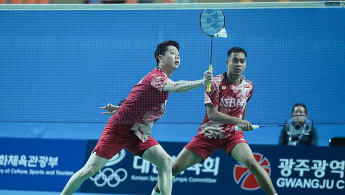 Ganda putra Indonesia Kevin Sanjaya Sukamuljo/Rahmat Hidayat