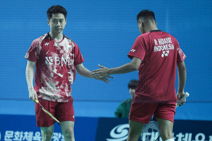 Ganda putra Indonesia Kevin Sanjaya Sukamuljo/Rahmat Hidayat