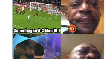 Reaksi fans MU melihat tim kesayangannya... Foto: Twitter