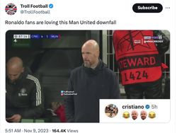 Meme Ronaldo Tidur Nyenyak Usai MU Dibantai Copenhagen