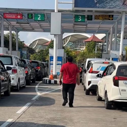 Tangkapan layar video anggota DPR RI Nyoman Parta yang mengkritik sistem pembayaran parkir di Bandara I Gusti Ngurah Rai Bali. (Instagram nyomanpartash)