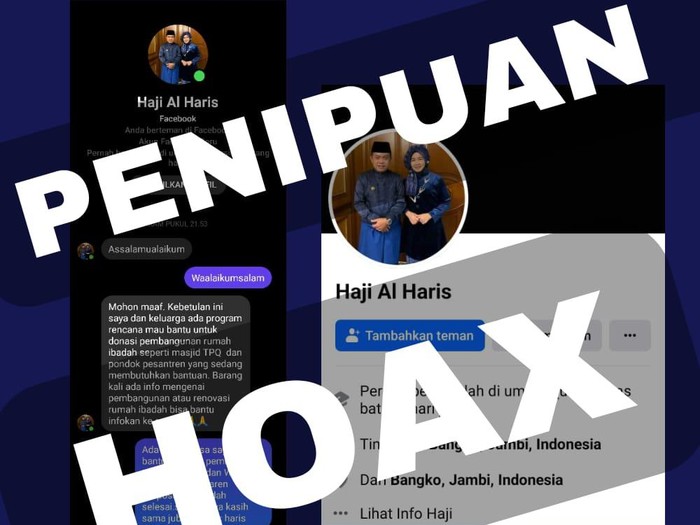 Beredar penipuan bantuan dana masjid dan pesantren atas nama Gubernur Jambi