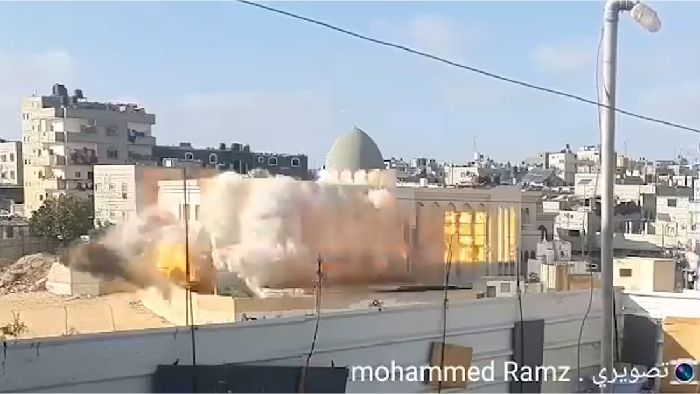 Detik-detik Rudal Israel Hancurkan Masjid Khalid bin Al-Walid di Gaza