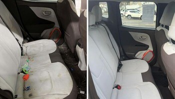 Kursi mobil yang dulunya kotor kini bersih kembali. Foto: Boredpanda