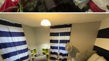 Ruangan yang seperti gudang kini rapih, lapang dan nyaman. Foto: Boredpanda