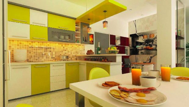 Kitchen set kuning manis.