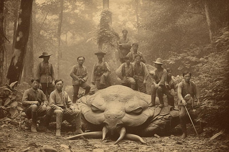 Foto bangsawan Thailand berburu monster