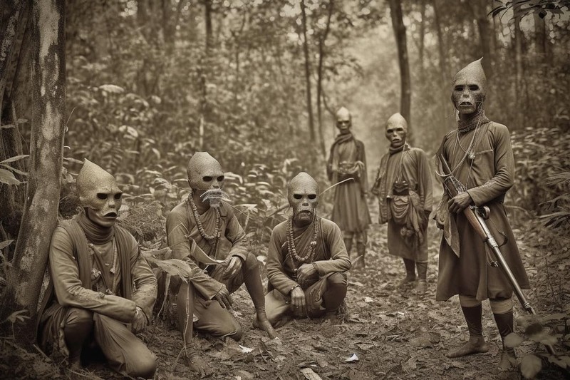 Foto bangsawan Thailand berburu monster