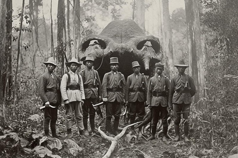 Foto bangsawan Thailand berburu monster