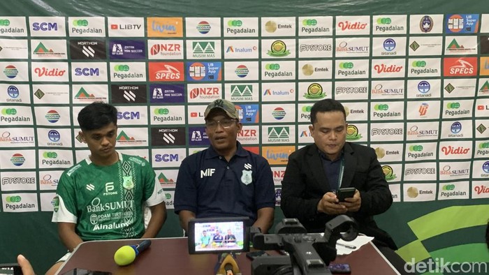 Konferensi pers PSMS Medan usai menang lawan Sada Sumut. (Raja Malo Sinaga/detikSumut)