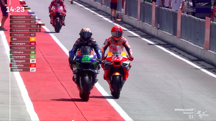 Marc Marquez terlihat ingin membuntuti Morbidelli