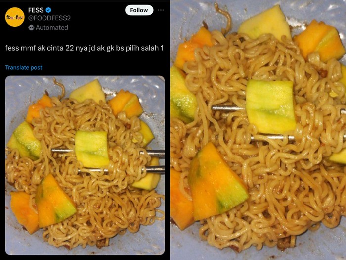 Muncul Lagi Sekte Baru Makan Mie, Kini Pakai Topping Mangga yang Nyeleneh