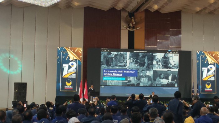 Anies Baswedan di acara Bimtek NasDem (Dwi/detikcom)