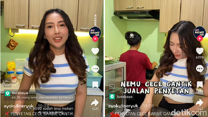 Cece Donna yang jualan penyetan di Surabaya