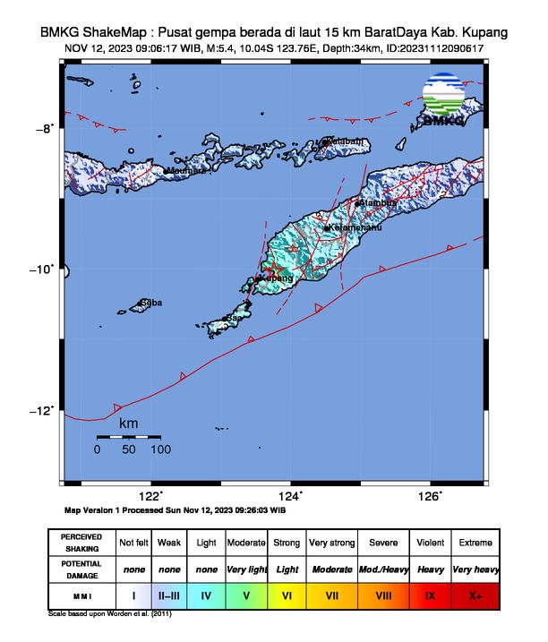 Gempa bumi Kupang 12 November 2023