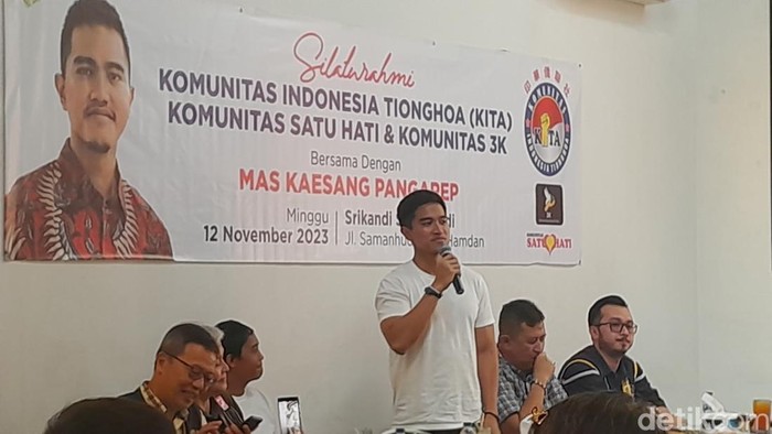 Kaesang Pangarep saat di acara Komunitas Indonesia Tionghoa di Medan. (Foto: Nizar Aldi/detikSumut)