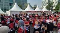 Tercatat ada sekitar 12 ribu orang yang turut serta dalam acara BTN Jakarta Run 2023. Seluruh peserta dalam negeri dan mancanegara memperebutkan hadiah dengan total Rp 2,5 miliar. (Foto: DetikHealth/Averus Al Kautsar)